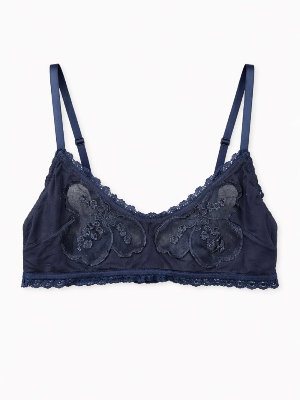 Savage X Elegant Lace Bralette in Black with Butterfly Details